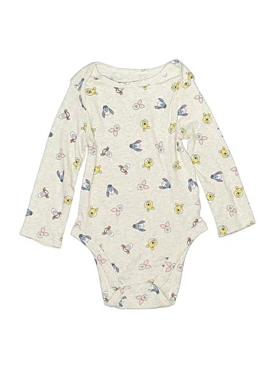 Pre-owned Disney X Jumping Beans Kids' Long Sleeve Onesie In Ivory