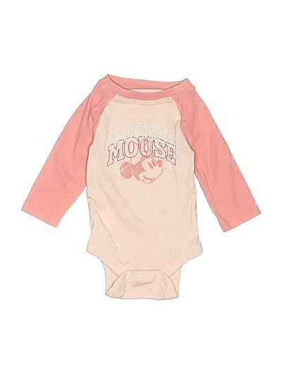 Pre-owned Disney X Jumping Beans Babies' Long Sleeve Onesie In Pink