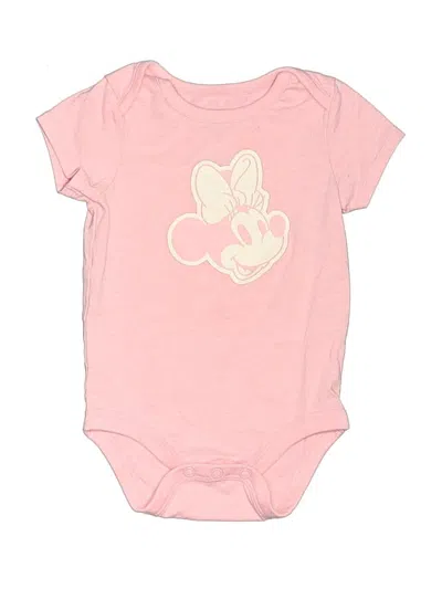 Pre-owned Disney X Jumping Beans Babies' Short Sleeve Onesie In Pink