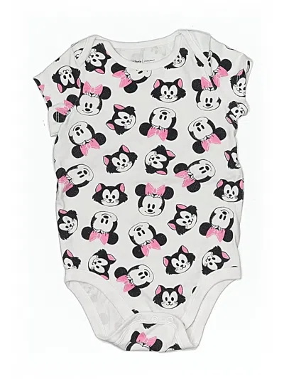 Pre-owned Disney X Jumping Beans Kids' Short Sleeve Onesie In White
