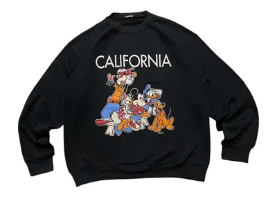 Pre-owned Disney X Mickey Mouse 90's Mickey Mouse Family California Sweatshirt In Black