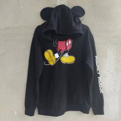 Pre-owned Disney X Mickey Mouse Mickey's Mouse With Ears Black Hoodie