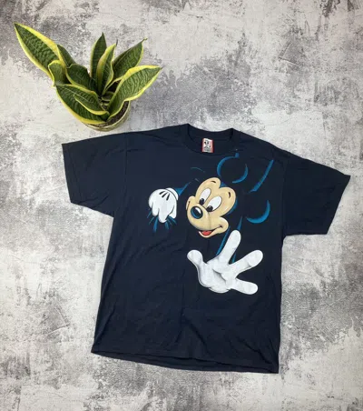 Pre-owned Disney X Mickey Mouse Vintage 1990s Mickey Mouse Disney Merch T Shirt In Blue