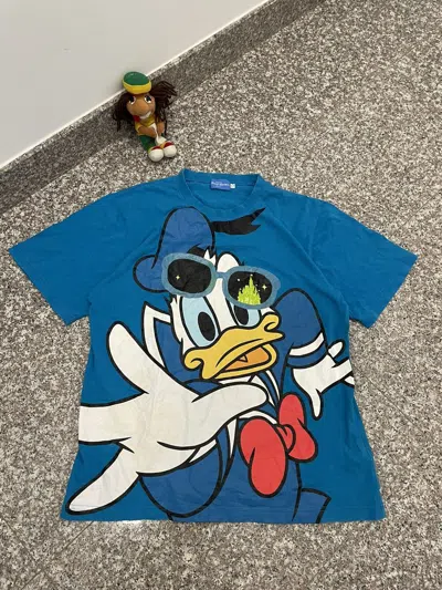 Pre-owned Disney X Vintage 90's Disney Tokyo Resort Donald Duck Fullprint In Blue