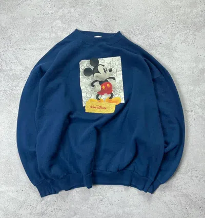 Pre-owned Disney X Vintage Disney Mickey Mouse 90's Sweatshirt In Dark Blue