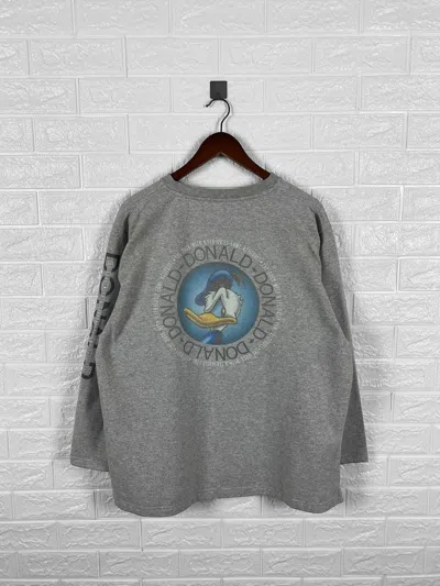 Pre-owned Disney X Vintage The Disney Store 1990 Donald Duck Sweatshirt In Grey