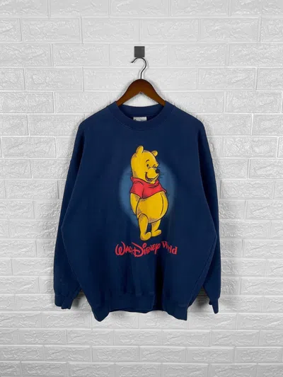 Pre-owned Disney X Vintage World Disney Winnie Pooh 2000s Sweatshirt In Blue