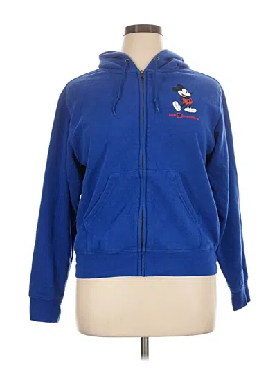 Pre-owned Disney Zip Up Hoodie In Blue