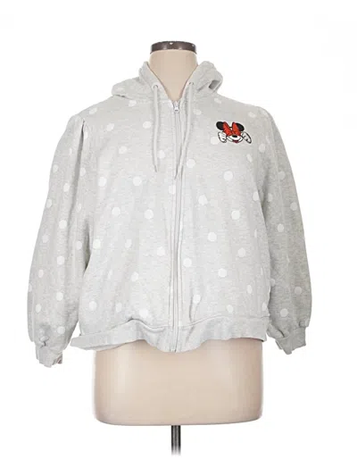 Pre-owned Disney Zip Up Hoodie In Gray