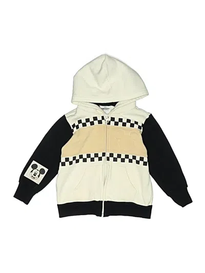 Pre-owned Disney Kids' Zip Up Hoodie In Ivory