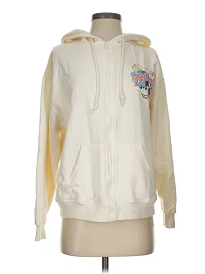 Pre-owned Disney Zip Up Hoodie In Ivory