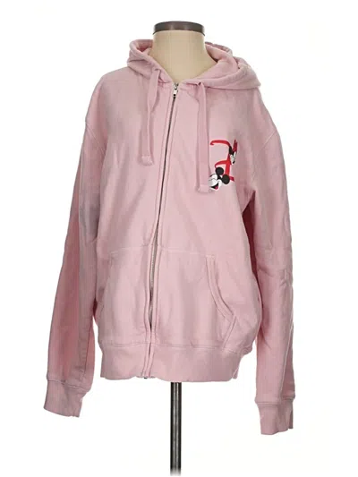 Pre-owned Disney Zip Up Hoodie In Pink