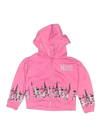 Pre-owned Disney Kids' Zip Up Hoodie In Pink