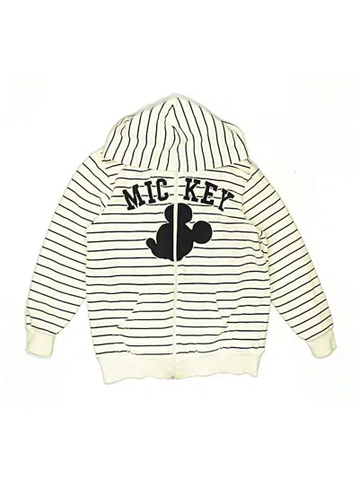 Pre-owned Disney Kids' Zip Up Hoodie In White