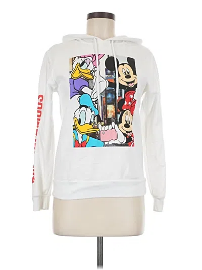 Pre-owned Disney Zip Up Hoodie In White