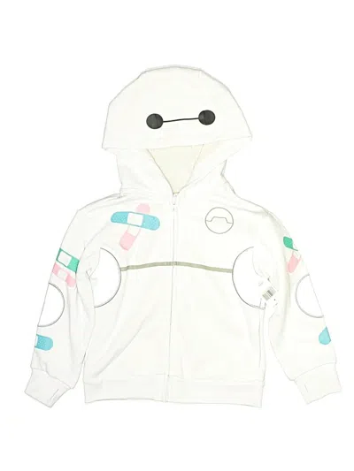 Pre-owned Disney Kids' Zip Up Hoodie In White