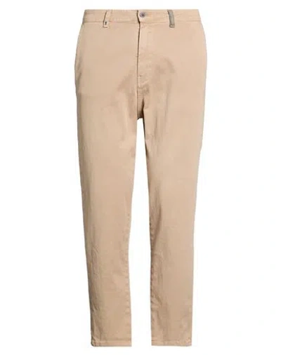 Displaj Man Pants Beige Size 36 Cotton, Elastane In Neutral