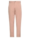 Displaj Man Pants Camel Size 34 Cotton, Elastane In Pink
