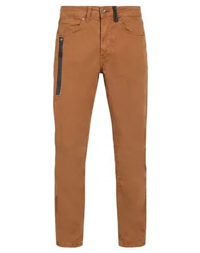 Displaj Man Pants Camel Size 26 Cotton, Elastane In Multi