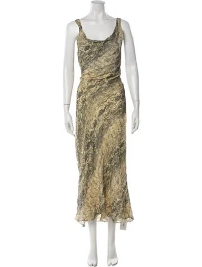 Pre-owned Dissh Animal Print Long Dress In Neutrals