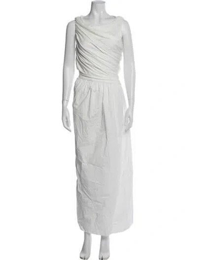 Pre-owned Dissh Asymmetrical Long Dress In White