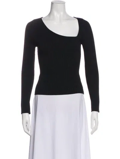 Pre-owned Dissh Asymmetrical Long Sleeve Top In Black