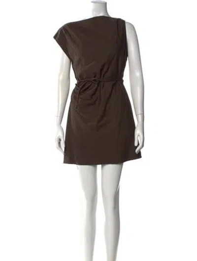 Pre-owned Dissh Asymmetrical Mini Dress In Brown