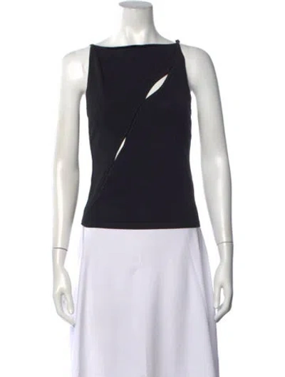 Pre-owned Dissh Asymmetrical Sleeveless Top In Black