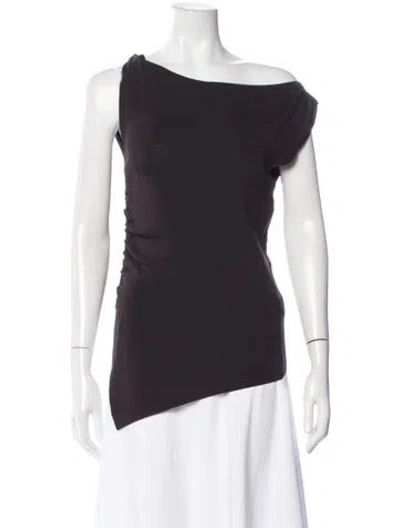 Pre-owned Dissh Asymmetrical Sleeveless Top In Brown