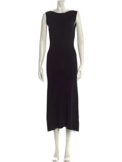 Pre-owned Dissh Bateau Neckline Long Dress In Black