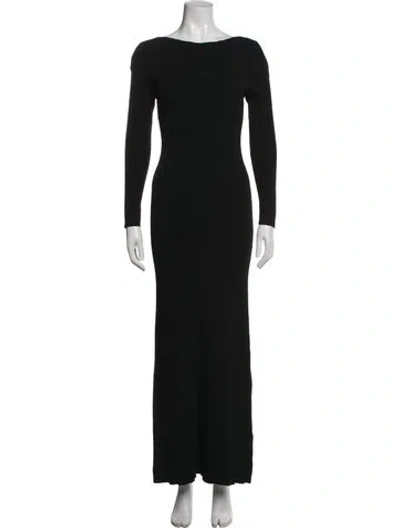 Pre-owned Dissh Bateau Neckline Long Dress In Black