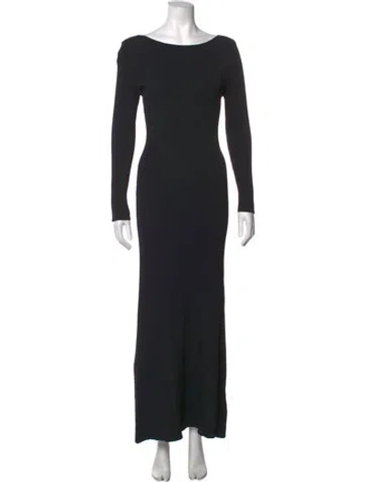 Pre-owned Dissh Bateau Neckline Long Dress In Black