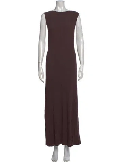 Pre-owned Dissh Bateau Neckline Long Dress In Brown
