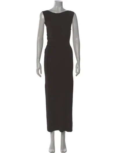 Pre-owned Dissh Bateau Neckline Long Dress In Gray