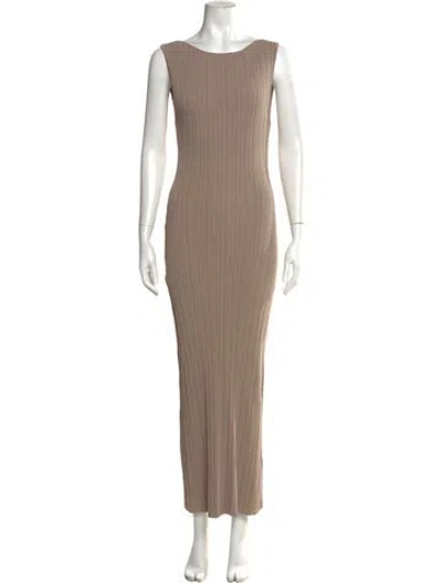 Pre-owned Dissh Bateau Neckline Long Dress In Neutral