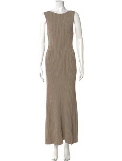 Pre-owned Dissh Bateau Neckline Long Dress In Neutral