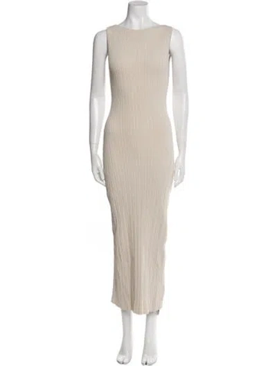 Pre-owned Dissh Bateau Neckline Long Dress In Neutral