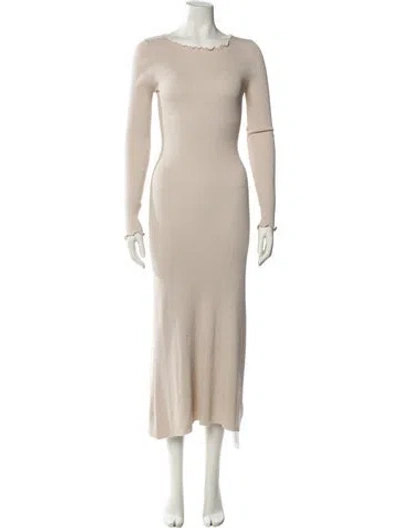 Pre-owned Dissh Bateau Neckline Long Dress In Neutral