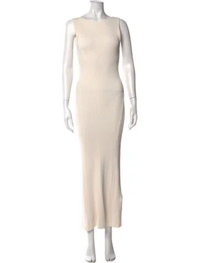 Pre-owned Dissh Bateau Neckline Long Dress In Neutral