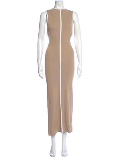 Pre-owned Dissh Bateau Neckline Long Dress In Neutral