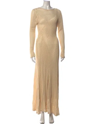 Pre-owned Dissh Bateau Neckline Long Dress In Neutrals