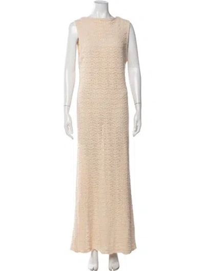 Pre-owned Dissh Bateau Neckline Long Dress In Neutrals
