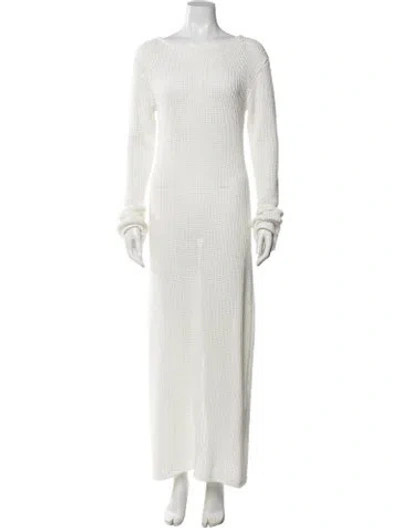 Pre-owned Dissh Bateau Neckline Long Dress In Neutrals