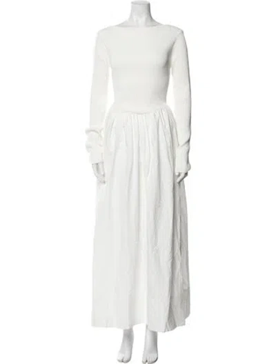 Pre-owned Dissh Bateau Neckline Long Dress W/ Tags In White