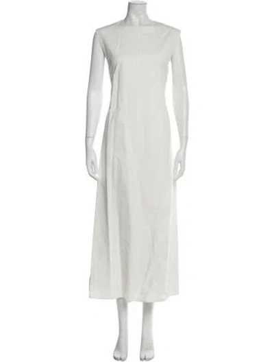 Pre-owned Dissh Bateau Neckline Long Dress In White