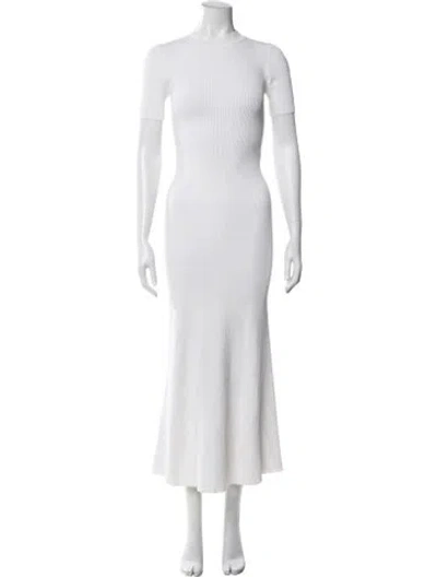 Pre-owned Dissh Bateau Neckline Long Dress In White