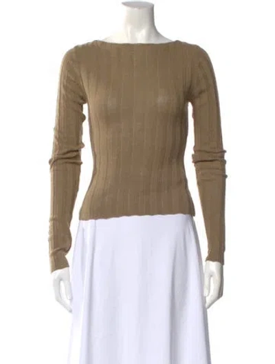 Pre-owned Dissh Bateau Neckline Long Sleeve Top In Neutral