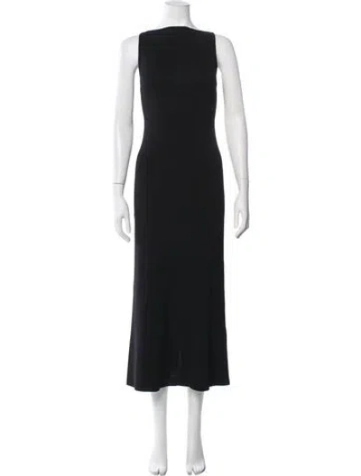 Pre-owned Dissh Bateau Neckline Midi Length Dress In Black