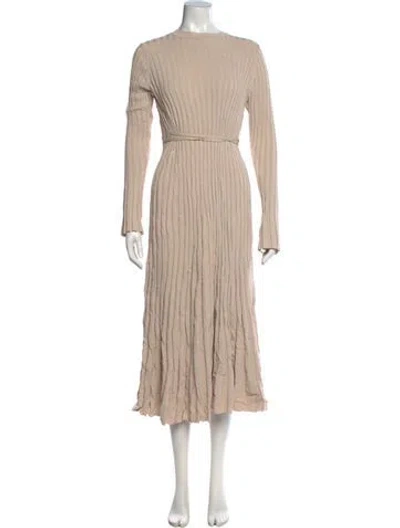 Pre-owned Dissh Bateau Neckline Midi Length Dress In Neutral