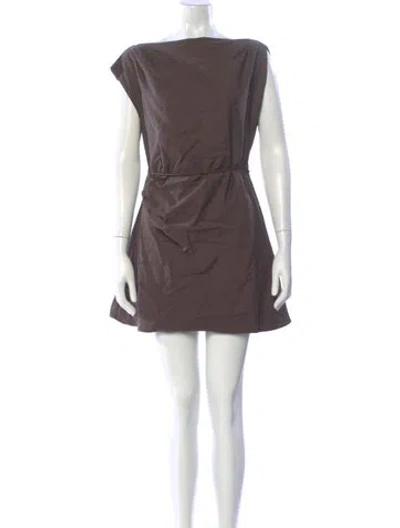 Pre-owned Dissh Bateau Neckline Mini Dress In Brown